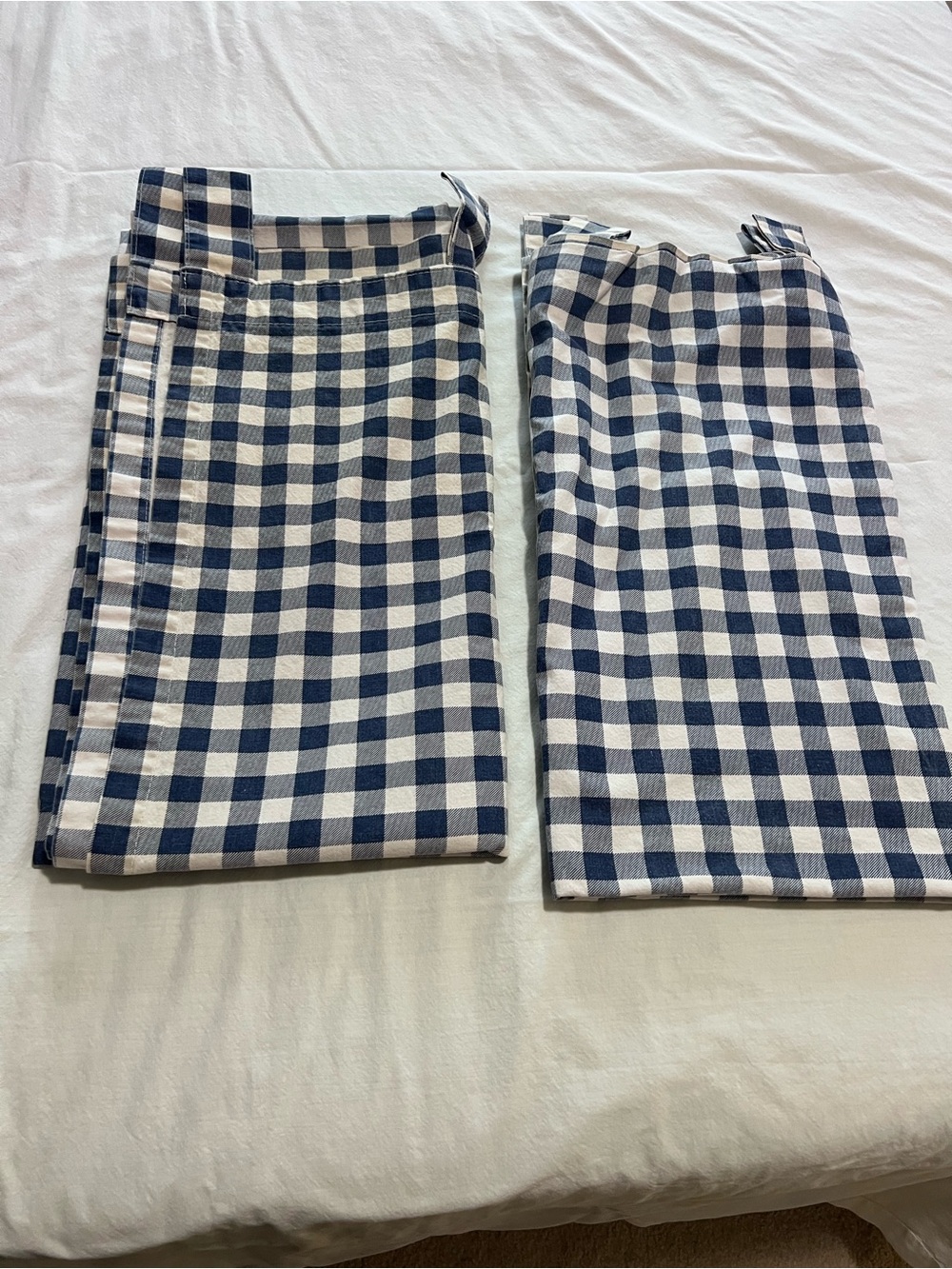 Blue plaid curtains